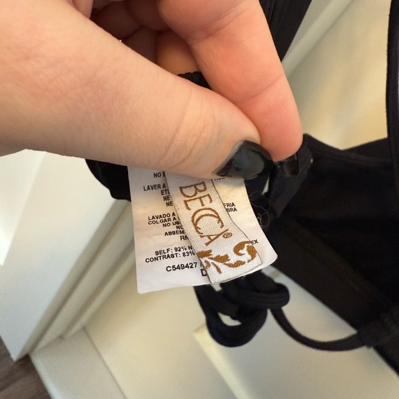 DD Becca Black Ribbed Bikini Top - Picture 3 of 4